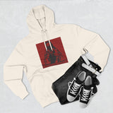 Three-Panel Fleece Hoodie — Red Icon Jesus Graphic Hoodie (I Don't Want Power Text)