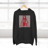 God Money Power Hoodie — Red Religious Icon Graphic Fleece Pullover