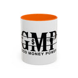 GMP "God Money Power" Accent Coffee Mug — Bold Black Scripture-Inspired Design (11/15oz)