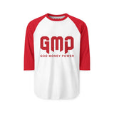 GMP God Money Power Raglan Shirt — 3/4 Sleeve Baseball Tee