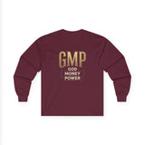 GMP (God Money Power) Long Sleeve Tee — Gold Logo Faith Streetwear