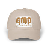 God Money Power Dad Cap — White Embroidered Baseball Hat