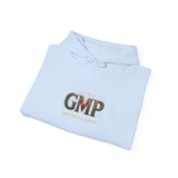 GMP Logo Hoodie — Classic White Pullover with Subtle Gold Accent