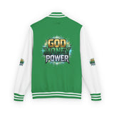 Letterman Jacket — "God Money Power" Varsity Bomber Jacket