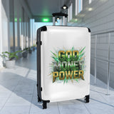 Hard-Side Suitcase — 'God Money Power' Bold Graphic Travel Luggage