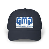 GMP "God Money Power" Embroidered Dad Cap - White Religious Baseball Hat
