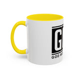 GMP 'God Money Power' Accent Coffee Mug – Bold Black Logo 11/15oz