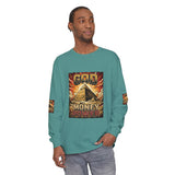 Long Sleeve T‑Shirt — "God Money Power" Pyramid Graphic