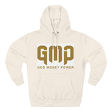 GMP Hoodie — "God Money Power" Bold Gold Graphic Fleece Pullover