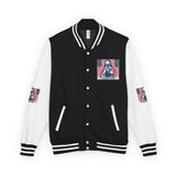 Letterman Jacket — Patriotic 'God Money Power' Graphic Varsity Jacket