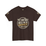Money Graphic Tee — "Money" Gold Lettering Casual Cotton Shirt