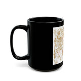 Black Mug — 'God Money Power' Gold Tarot Style Illustration Coffee Cup