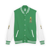 Letterman Jacket — 'No Money No Power' Retro Graphic Varsity Jacket