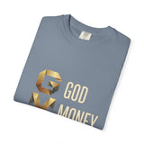 T-Shirt — GVMP Gold Graphic: "God Money Power" Statement Tee