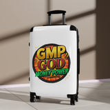 GMP God Money Power Suitcase — Bold Travel Carry-On with Retro Comic Logo