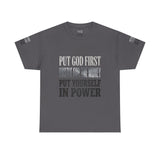Inspirational Faith Tee — "Put God First, Hustle for the Money, Put Yourself in Power"