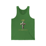 GMP Cross Tank Top — "God Money Power" Floral Cross Spiritual Graphic Tank