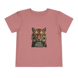 Toddler Tee — Tiger Face "God Money Power" Graphic