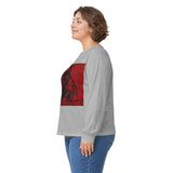 Long Sleeve Tee — "Sacred Hustle" Red Bandana Jesus Graphic