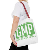 GMP 'God Money Power' Tote Bag - Bold Green Logo Canvas Tote