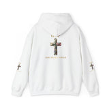 God Moves in Mysterious Ways Cross Hoodie — Floral Cross Religious Pullover