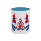 God Money Power Accent Coffee Mug — Patriotic Jesus Design (11/15oz)