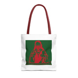 Religious Icon Tote Bag — Red & Green Saint Artwork All-Over Print