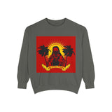 Sweatshirt — Retro Island Hooded Figure "God Money Power" Graphic