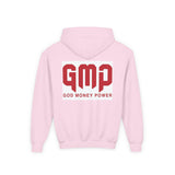Youth Hoodie - GMP (God Money Power) Bold Red Graphic
