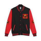Letterman Jacket — "God Money Power" Red & White Varsity Jacket