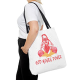 God Money Power Tote Bag — Bold Graphic Religious Streetwear Tote