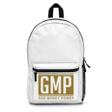GMP 'God Money Power' Logo Backpack — Faith & Hustle Statement Bag