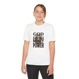 Youth Graphic Tee — "God Money Power" Skull Design