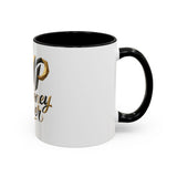 Accent Coffee Mug — "GMP God Money Power" Gold Script Mug (11/15oz)