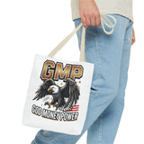 GMP Eagle Tote Bag — "God Money Power" Patriotic Graphic Tote