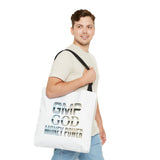 Money Power Tote Bag — 'GMP GOD' Metallic Typographic Canvas Tote