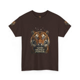 Tiger Graphic Tee — 'God • Money • Power' Bold Vintage Animal Shirt