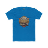 Crew Tee — "God Money Power" Vintage Shield Graphic