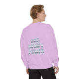 Graphic Sweatshirt - "God Money Power" Blue Retro Streetwear Crewneck