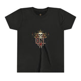 Youth Tee — 'God Money Power' Skull Graphic Shirt