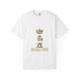 God Money Power T-Shirt — Crown & Coins Faith-Inspired Graphic Tee