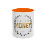 Coffee Mug — 'God Money Power' Laurel Accent Ceramic Mug (11/15oz)