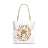 GMP Tiger Tote Bag — "God Money Power" Inspirational Canvas Tote