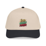 Mid Profile Baseball Cap — "God Money Power" Embroidered Retro Logo Hat