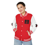 Letterman Jacket — Gothic Nun "I Feel No Pain" Red & White Varsity Jacket