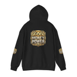Hoodie — "God Money Power" Gold Emblem Pullover