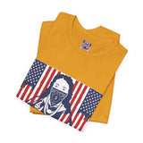 God Money Power Tee — Patriotic Bandana Saint Graphic T-Shirt