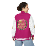 Letterman Jacket — "God Money Power" Bold Crest Varsity Jacket