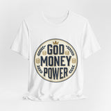 God Money Power Shirt – Vintage Emblem Faith & Wealth Tee
