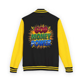 Letterman Jacket — "God Money Power" Retro Graphic Varsity Jacket
